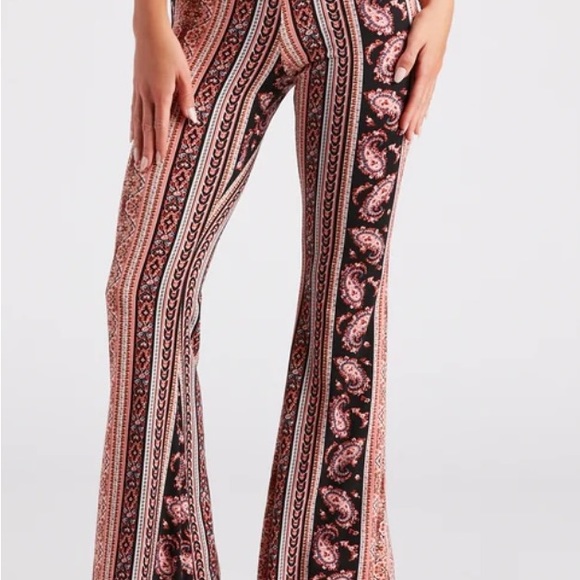Windsor Desert Haze Paisley Flare Pants Size S - Picture 2 of 6